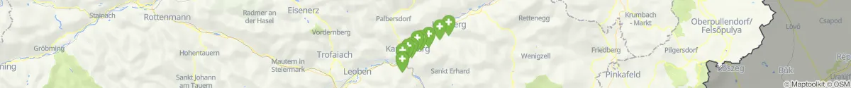 Kartenansicht für Apotheken-Notdienste in der Nähe von Sankt Lorenzen im Mürztal (Bruck-Mürzzuschlag, Steiermark)